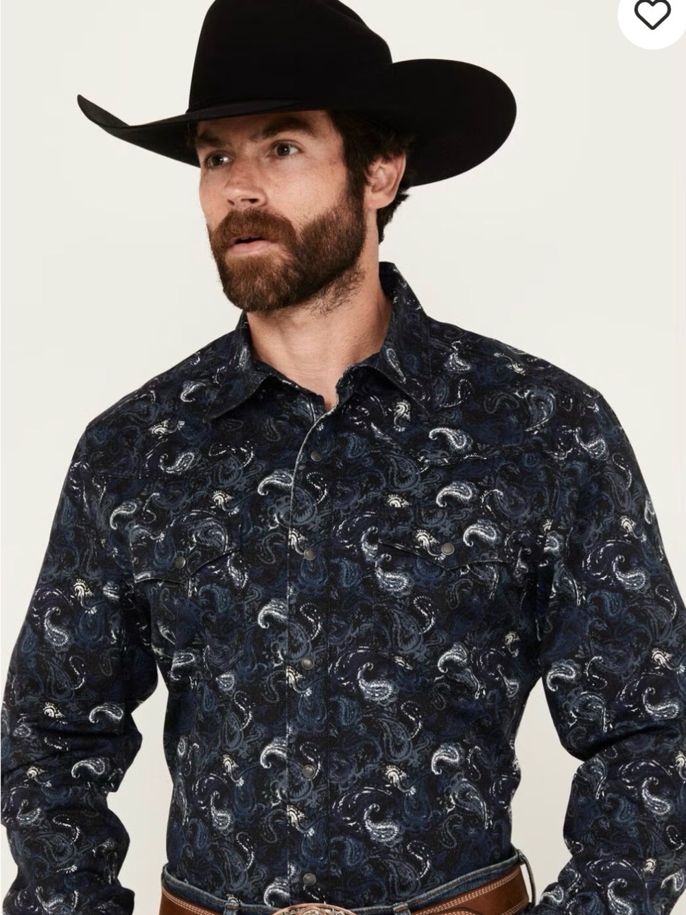 Wrangler Retro Navy Blue Paisley Shirt